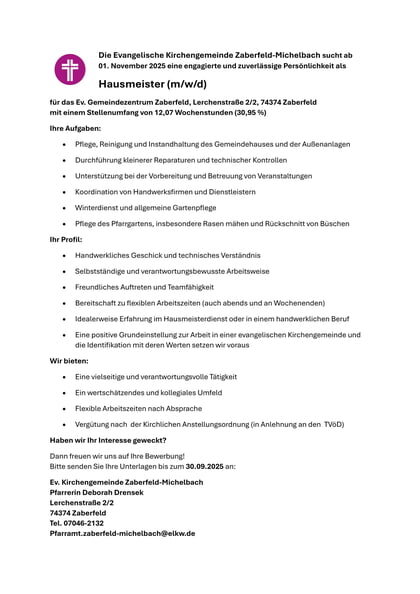 Stellenausschreibung